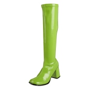 Botas verdes envernizado 7,5 cm GOGO-300 botas de salto alto para homens