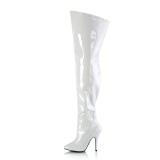 Branco 13 cm SEDUCE-3000WC botas altas da coxa bezerro largos