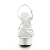 Branco 15 cm Pleaser DELIGHT-613 Sandálias de salto alto