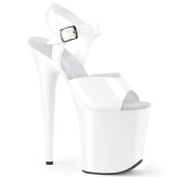 Branco 20 cm FLAMINGO-808N JELLY-LIKE stretch plataforma zapatos mulher