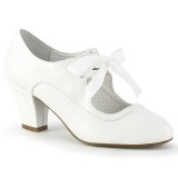 Branco 6,5 cm WIGGLE-32 retro vintage sapatos maryjane com salto grosso
