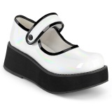 Branco 6 cm SPRITE-01 emo maryjane sapatos com fivela