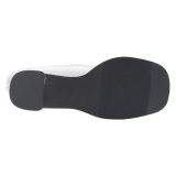 Branco Envernizado 7,5 cm GOGO-150 botinha com salto grosso stretch