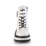 Branco Imitação Couro 3 cm LILITH-152 botinha demoniacult com plataforma