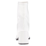 Branco Imitação Couro 7,5 cm GOGO-150 botinha com salto grosso stretch