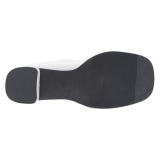 Branco Imitação Couro 7,5 cm GOGO-150 botinha com salto grosso stretch