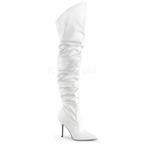 Branco Imitação de couro 10 cm CLASSIQUE-3011 bota acima do joelho