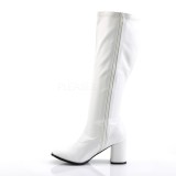 Branco Imitação de couro 7,5 cm GOGO-300WC botas para mulher bezerro largos