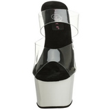 Branco Neon 18 cm ADORE-702UV Plataforma Tamancos Altos
