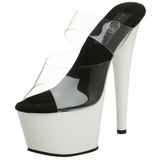 Branco Neon 18 cm ADORE-702UV Plataforma Tamancos Altos