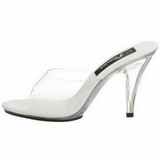 Branco Transparente 11 cm CARESS-401 Mules Saltos Altos