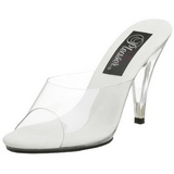 Branco Transparente 11 cm CARESS-401 Mules Saltos Altos