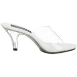 Branco Transparente 8 cm BELLE-301 Mules Saltos Altos