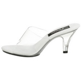 Branco Transparente 8 cm BELLE-301 Tamancos Altos para Homens
