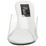 Branco Transparente 8 cm BELLE-301 Tamancos Altos para Homens