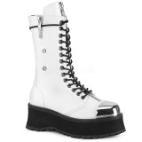 Branco Vegan 7 cm GRAVEDIGGER-14 botas demonia - botas plataforma unisex