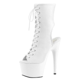 Branco Vegano 18 cm ADORE-1016 Botinha Feminino Open Toe