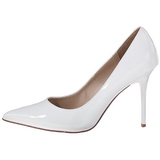 Branco Verniz 10 cm CLASSIQUE-20 Sapatos Scarpin Salto Agulha
