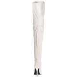 Branco Verniz 13 cm SEDUCE-3000 Botas Ate A Coxa para Homens