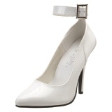 Branco Verniz 13 cm SEDUCE-431 Scarpin Saltos Altos para Homens