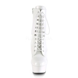 Branco Verniz 15,5 cm DELIGHT-1020 Plataforma Botinha Cano Curto