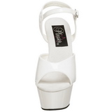 Branco Verniz 15 cm KISS-209 Plataforma Sapatos Salto Alto