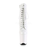 Branco Verniz 20 cm FLAMINGO-1020 Plataforma Botinha Cano Curto