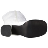 Branco Verniz 8 cm GOGO-3000 Botas Ate A Coxa para Homens