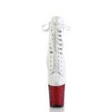 Branco glitter 20 cm FLAMINGO-1020HG botinha de saltos pole dance