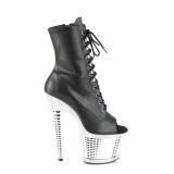 Branco strass 18 cm SPECTATOR-1021RS botinha salto alto pleaser