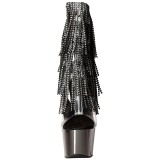 Cinza 18 cm ADORE-1017RSF botinha com franjas salto alto