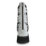 Cinza Vegan 12 cm ASSAULT-66 lolita botinha com salto grosso plataforma