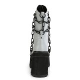 Cinza Vegan 12 cm ASSAULT-66 lolita botinha com salto grosso plataforma