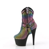 Coloridas strass 18 cm ADORE-1029RS botinha cowboy western texas