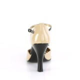 Creme Camurca 10 cm SMITTEN-10 Rockabilly sapatos scarpin salto alto