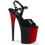 Dupla Cor 20 cm FLAMINGO-809BR Plataforma Sapatos Salto Alto