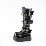 Envernizado 11,5 cm BEAR-215 emo botas piramidal plataforma na cor preta