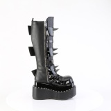 Envernizado 11,5 cm BEAR-215 emo botas piramidal plataforma na cor preta