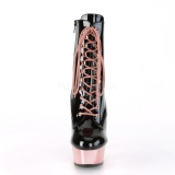 Envernizado 15,5 cm DELIGHT-1020 Botinha Cano Curto Plataforma Cromo Rosa