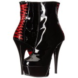 Envernizado 15 cm DELIGHT-1010 botinha plataforma salto alto