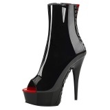 Envernizado 15 cm DELIGHT-1025 botinha aberto na frente