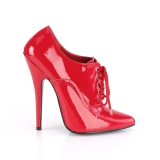 Envernizado 15 cm DOMINA-460 scarpin oxford de amarrar vermelho