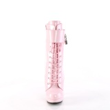 Envernizado 15 cm SULTRY-1023 fetiche botinha salto alto rosa