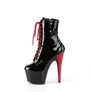 Envernizado 18 cm ADORE-1020 pleaser botinha com salto vermelha