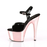 Envernizado 18 cm ADORE-709 Sapatos Salto Alto Plataforma Rosa