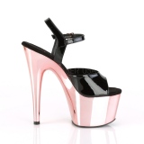 Envernizado 18 cm ADORE-709 Sapatos Salto Alto Plataforma Rosa