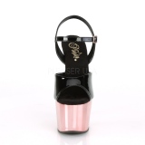 Envernizado 18 cm ADORE-709 Sapatos Salto Alto Plataforma Rosa