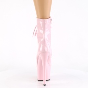 Envernizado 18 cm SKY-1020 Rosa botinha femininos com cadarco salto alto