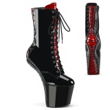Envernizado 20 cm CRAZE-1040FH Heelless botinha saltos plataforma pony preto
