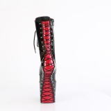 Envernizado 20 cm CRAZE-1040FH Heelless botinha saltos plataforma pony preto